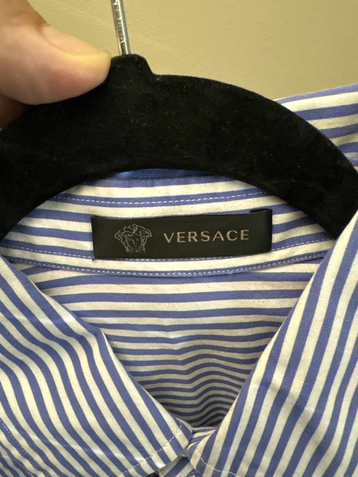 Versace Versace Striped button-down long sleeve shirt Size US L / EU 52-54 / 3 - 6 Thumbnail
