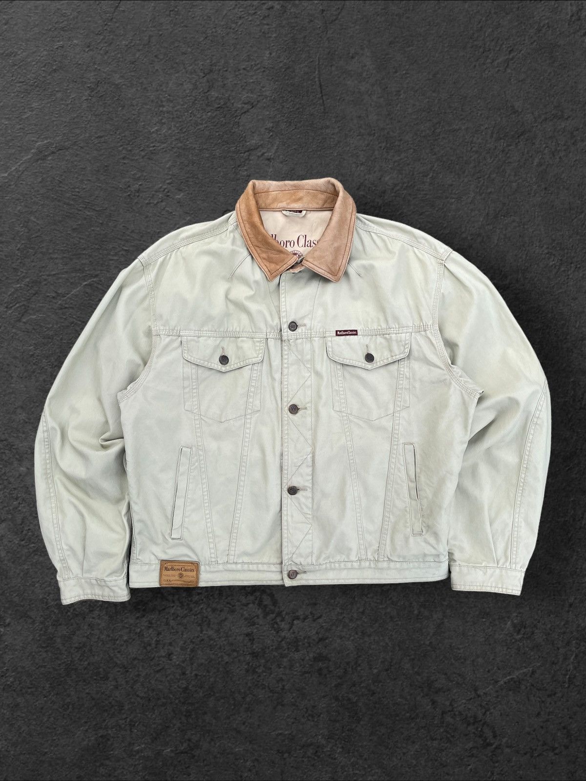 Vintage 90s Marlboro Classics Bomber Button Up Jacket