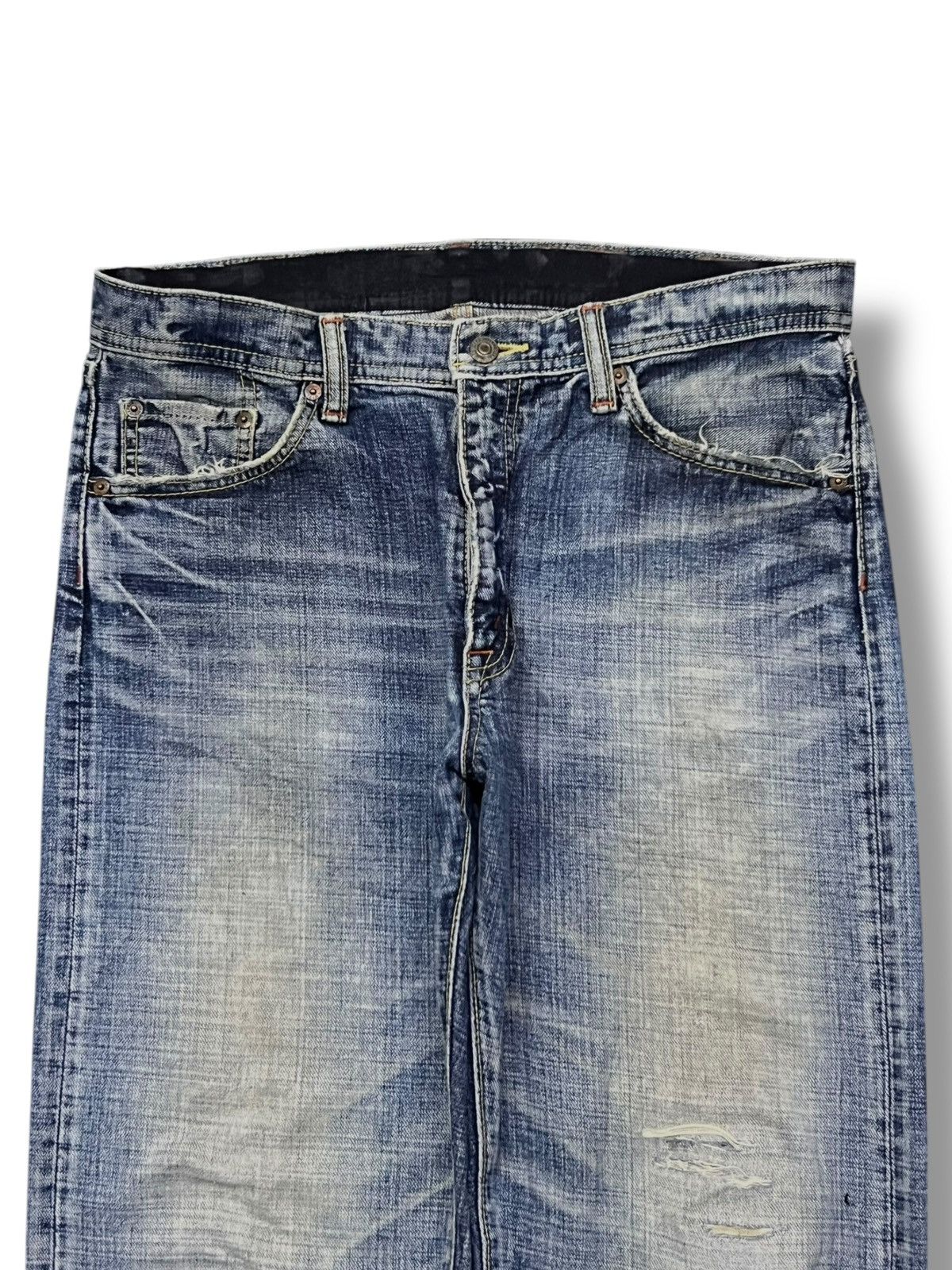 Japanese Brand Loose Vintage 00s GL HEART Japan - Faded Blue Wash Jeans Size US 35 - 4 Thumbnail