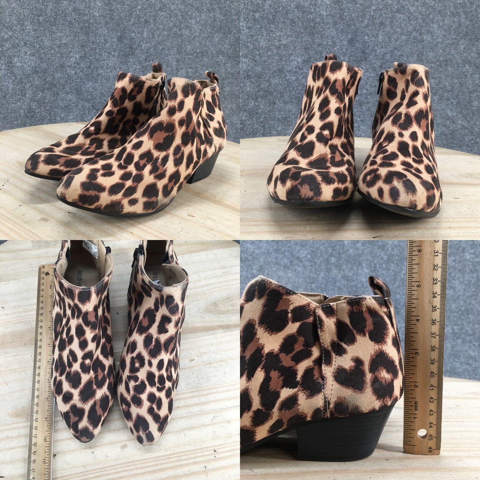 Old Navy Old Navy Boots Womens 7 Casual Ankle Booties Brown Animal Print Zipper Size US 7 / IT 37 - 8 Thumbnail