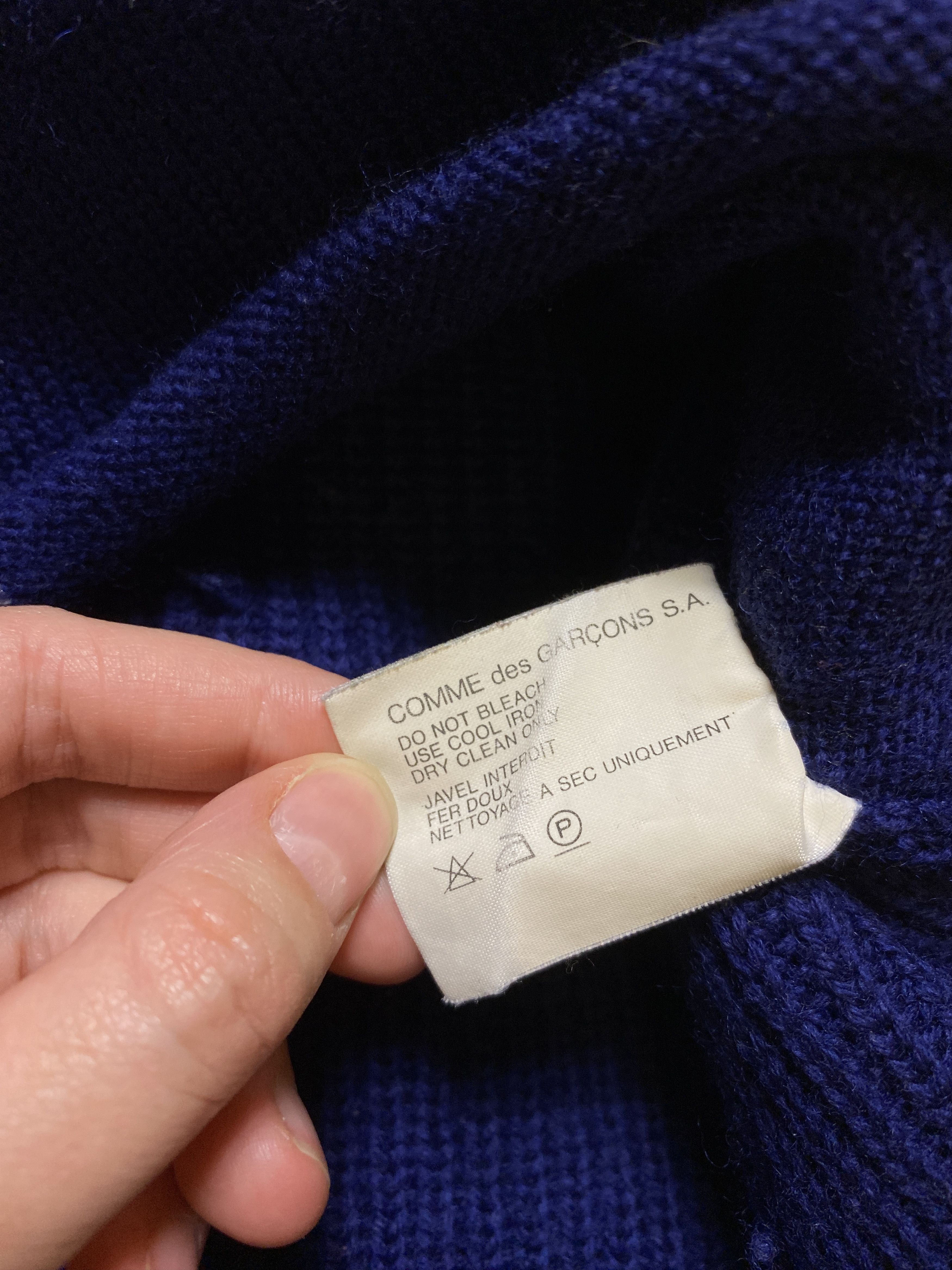 Comme des Garcons × Designer Comme Des Garcons CDG navy wool knitted sweater luxury Size US XL / EU 56 / 4 - 5 Thumbnail