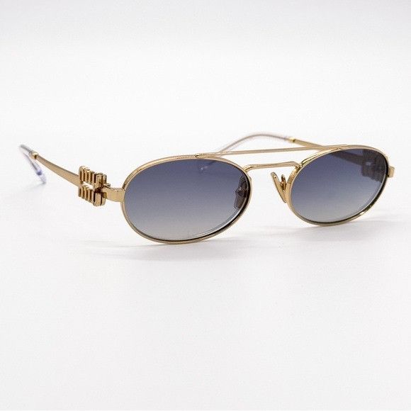 Miu Miu NEW MIU MIU MU54ZS 5AK30C WOMEN SUNGLASSES SMU 54Z GOLD OVAL Size ONE SIZE - 6 Thumbnail