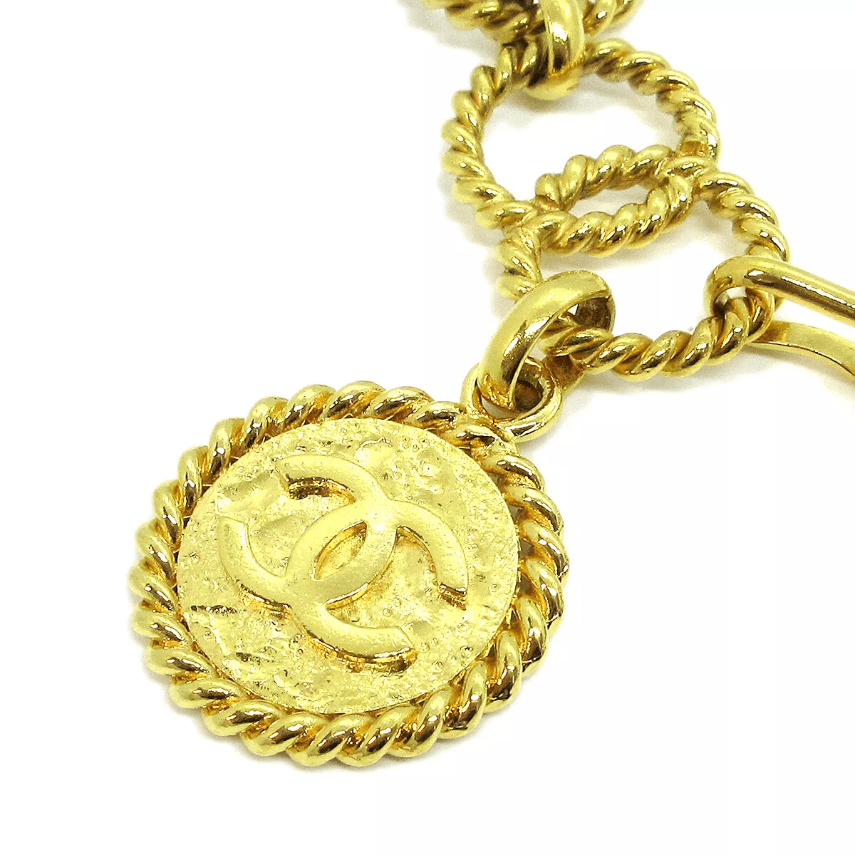 Chanel Authentic CHANEL CC Logos Charm Gold Chain Belt 23 Vintage Size ONE SIZE - 2 Thumbnail