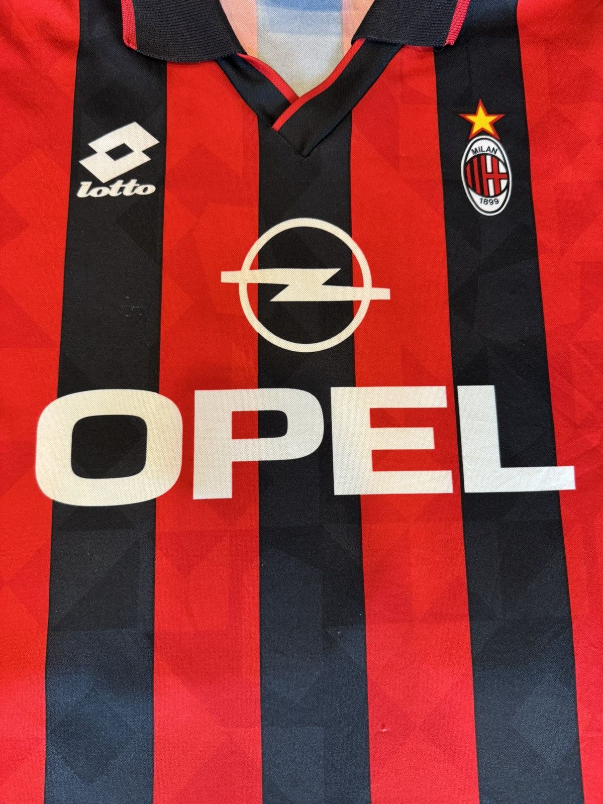 Lotto Sport AC MILAN 1995-1996 HOME JERSEY SHIRT Size US M / EU 48-50 / 2 - 4 Thumbnail