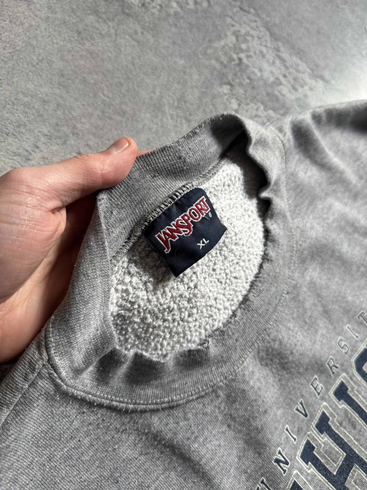 Jansport × Vintage JanSport XL Michigan university thrashed sweatshirt jumper Size US XL / EU 56 / 4 - 5 Thumbnail