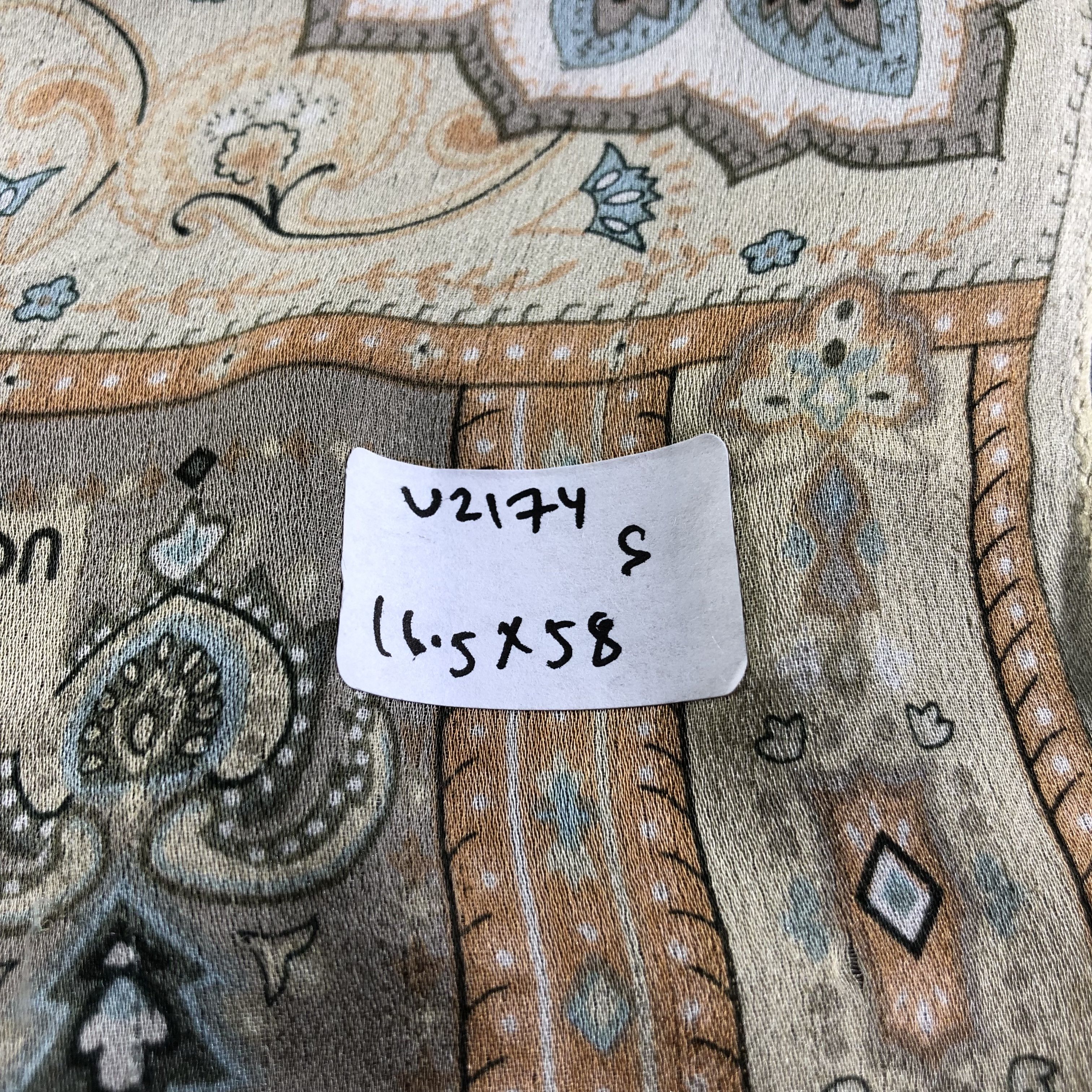 Vintage Musee Paisley Silk Stole Scarf Muffler Neckwear V2174 Size ONE SIZE - 10 Thumbnail