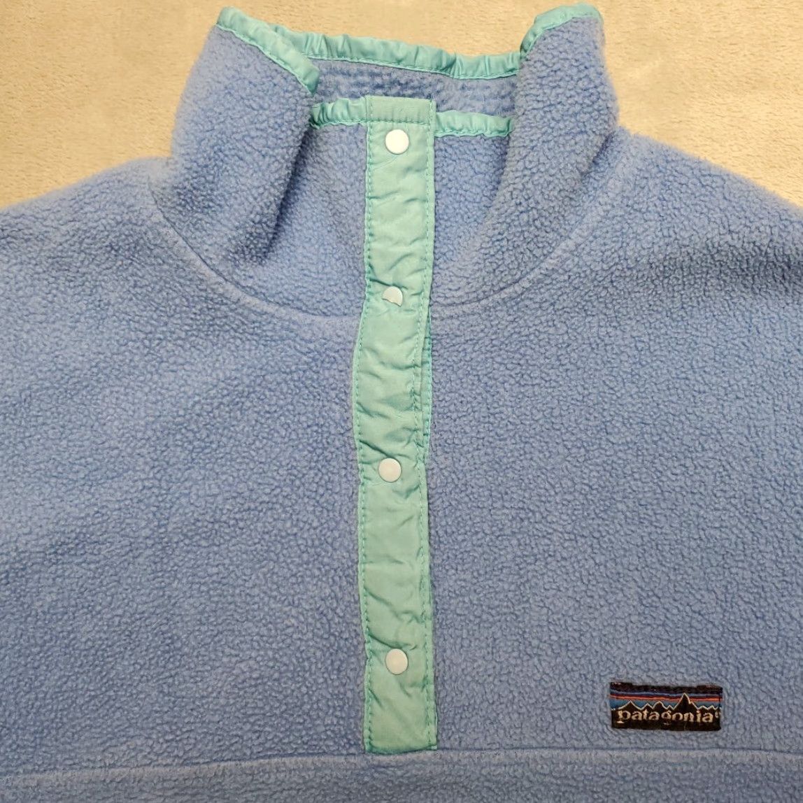 Patagonia VINTAGE Patagonia Sweater Womens 8 Blue Pullover Snap T Fleece Made in USA Size M / US 6-8 / IT 42-44 - 5 Thumbnail