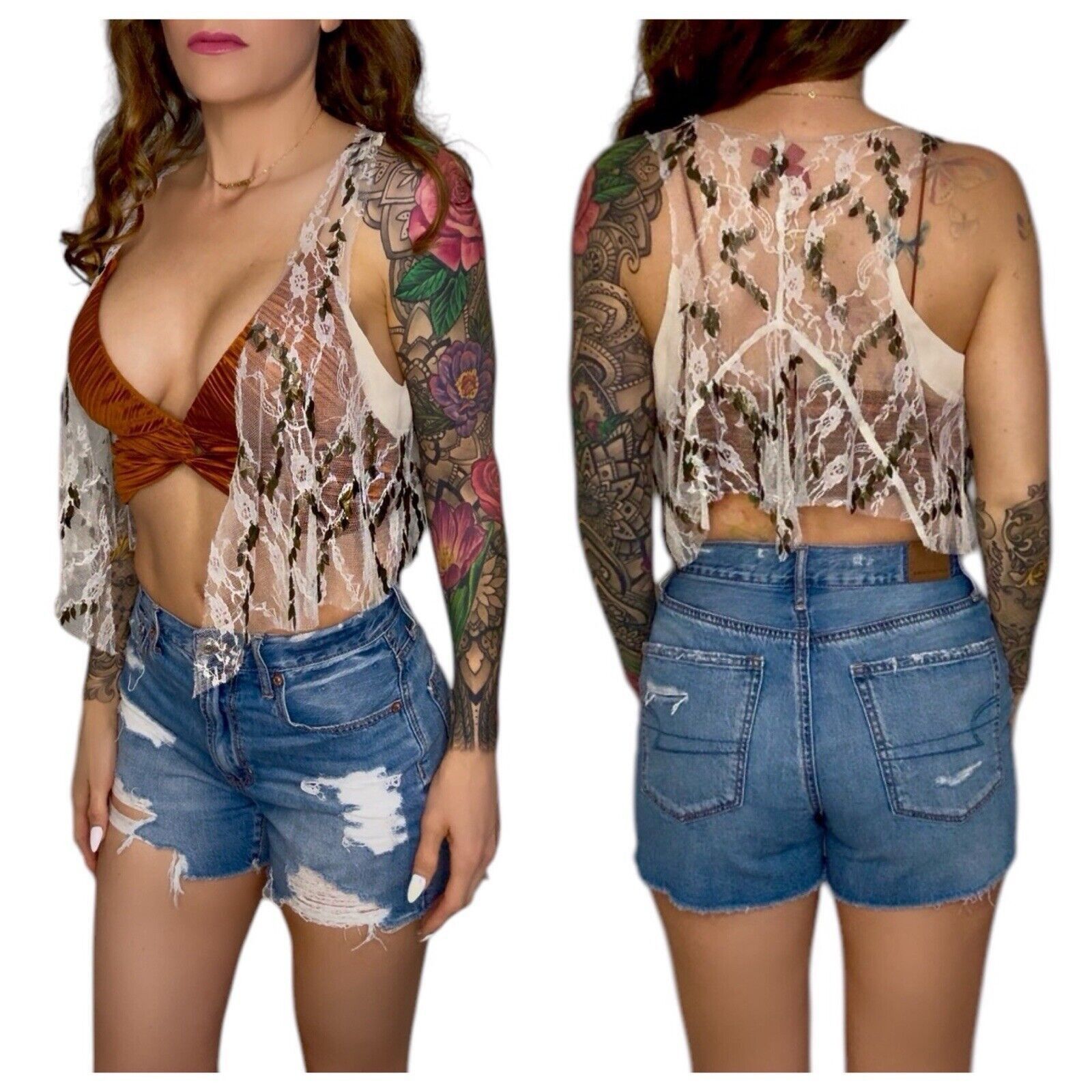 Other ARROGANT CAT Lace Charm Gold Embellished Club Vest Size XS/S Size S / US 4 / IT 40 - 1 Thumbnail