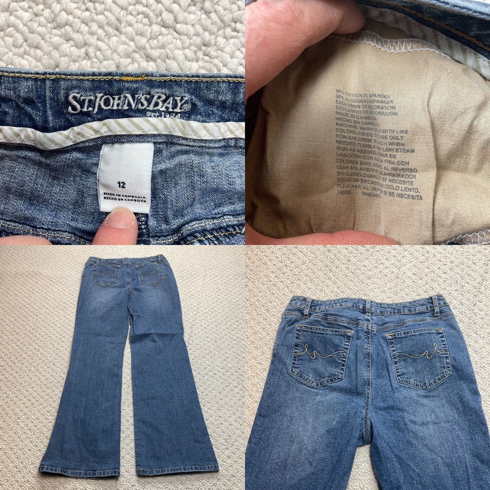 Vintage St. John's Bay Jeans Womens 12 Blue Denim Bootcut Medium Wash Mid Rise 32x31.5 Size 34" / US 12 / IT 48 - 8 Thumbnail