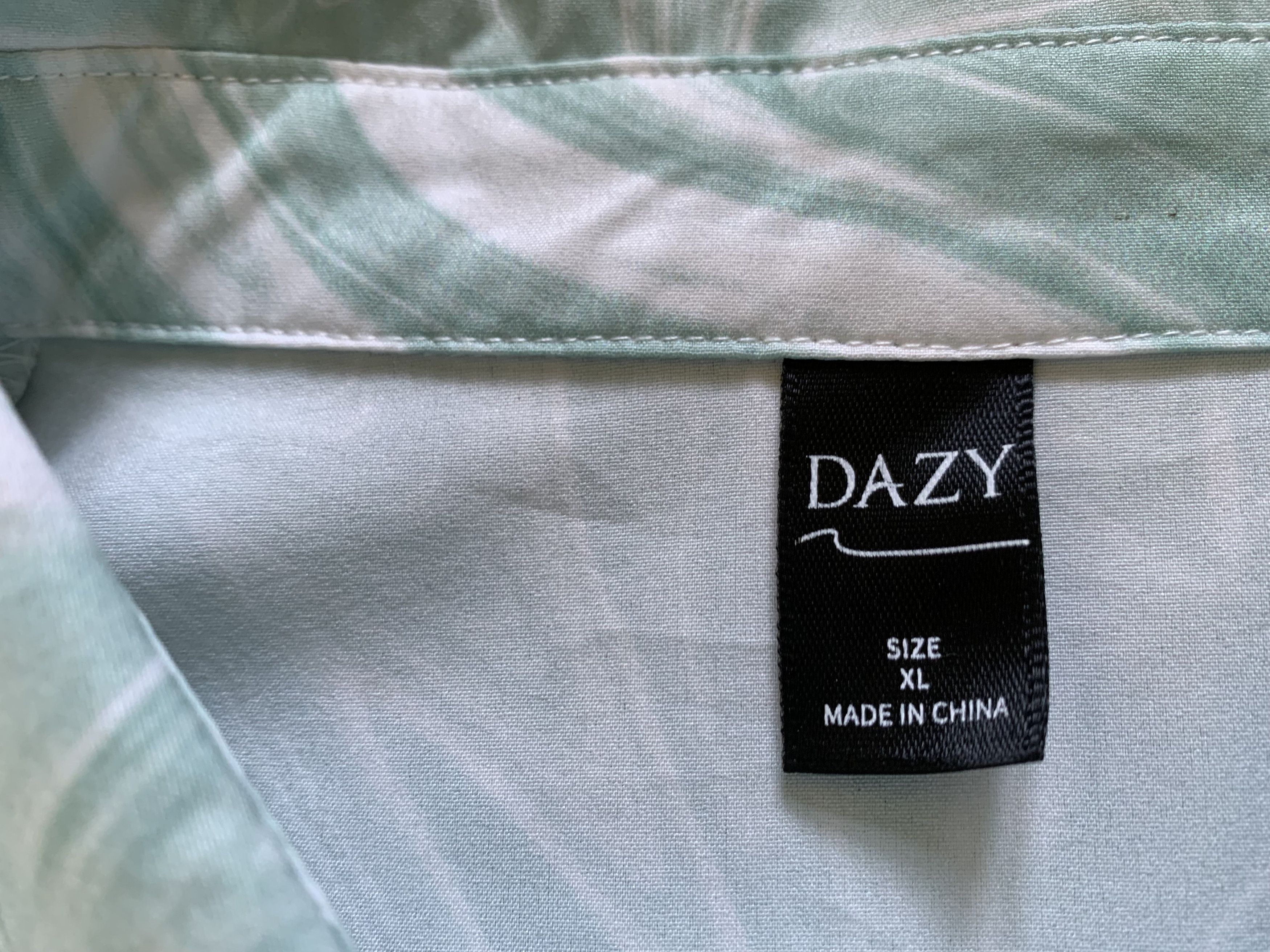 Other Womens DAZY Green Marble Print Hawaiian Shirt Size XL / US 12-14 / IT 48-50 - 5 Thumbnail
