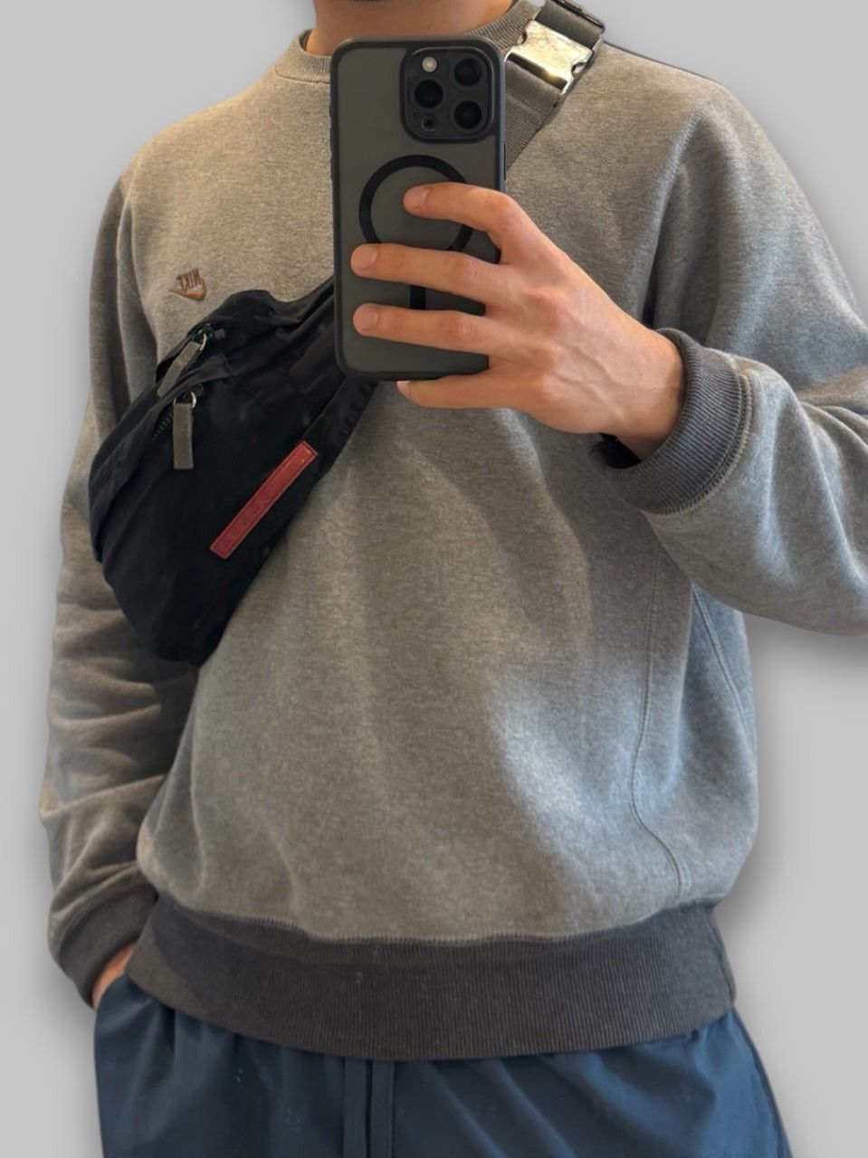 Prada PRADA Sports Waist Bag Nylon Black Red Size ONE SIZE - 12 Thumbnail