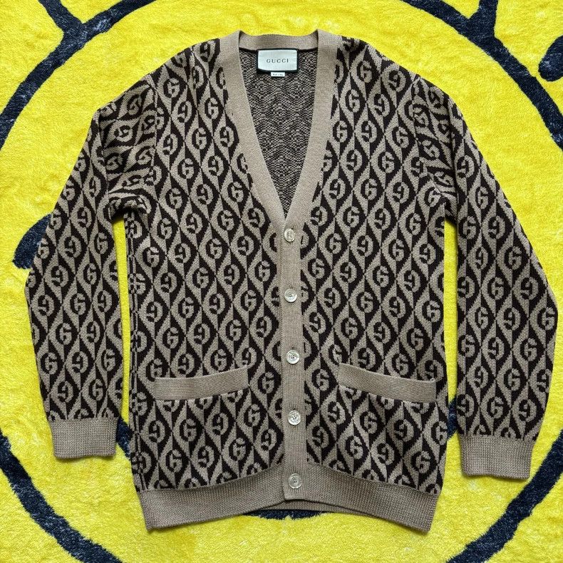 Gucci GucciFull-print G diamond pattern button wool sweater long Size US XS / EU 42 / 0 - 1 Thumbnail