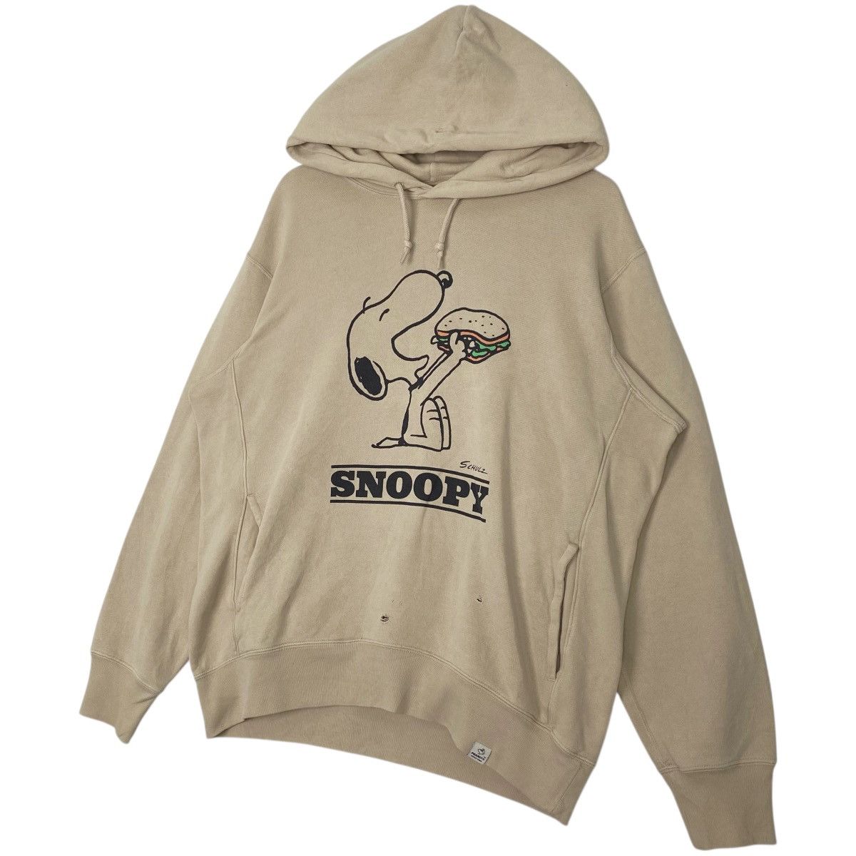 Vintage Vintage Peanuts Printed Hoodie Sweater Beige Pullover Size L Size US L / EU 52-54 / 3 - 2 Thumbnail