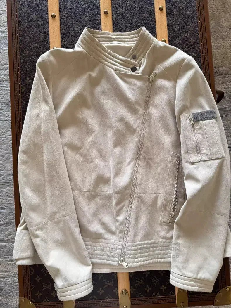 Brunello Cucinelli Brunello Cucinelli Studded Leather Jacket, Lamb Skin Size XS / US 0-2 / IT 36-38 - 2 Thumbnail