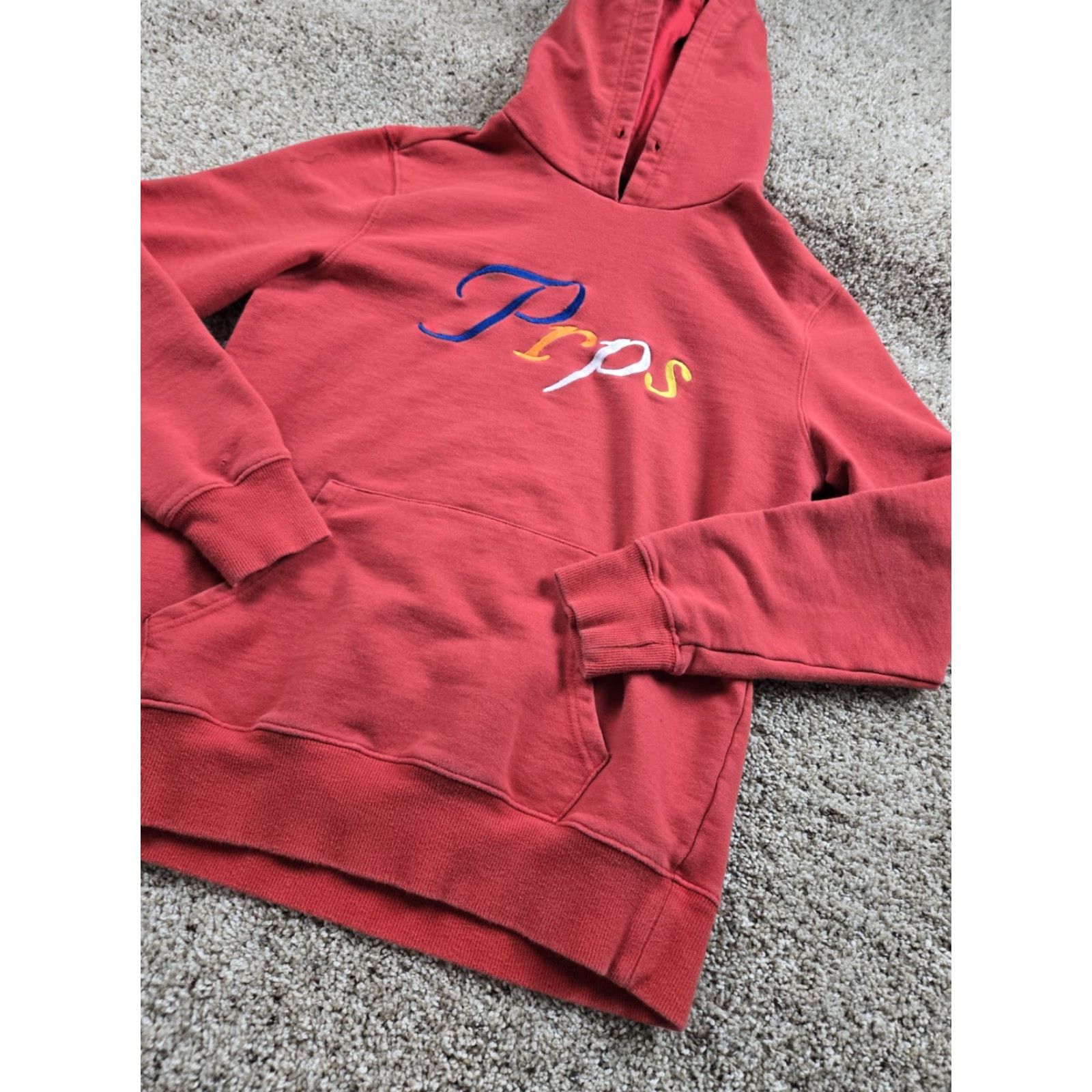 Prps PRPS Hoodie Mens M Red Pullover Hoodie Long Sleeve Graphic Print Logo Pockets Hooded Crew Neck Size US M / EU 48-50 / 2 - 2 Thumbnail