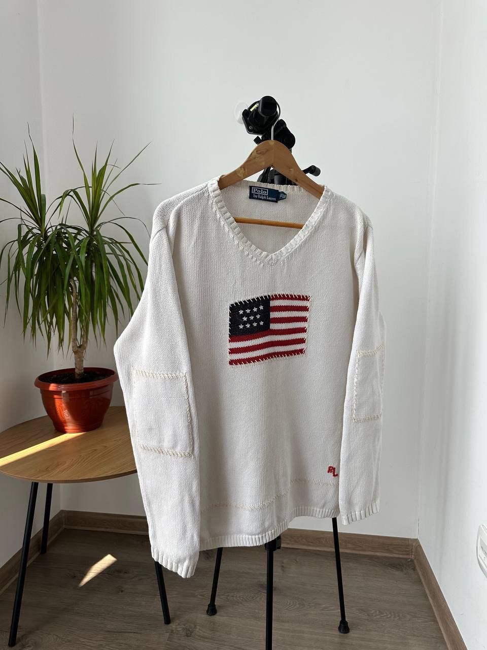 Polo Ralph Lauren Vintage Polo Ralph Lauren White USA Flag Sweater Size US S / EU 44-46 / 1 - 17 Thumbnail