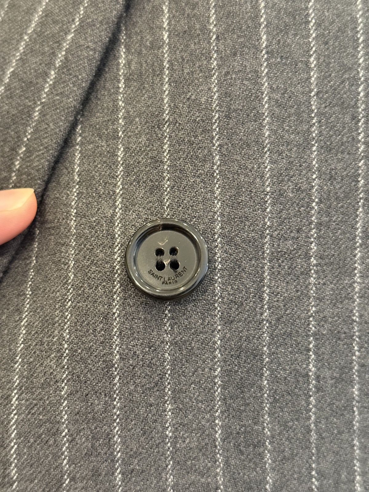 Saint Laurent Paris Oversized Pinstripe Double Breasted Blazer Size 50R - 6 Thumbnail