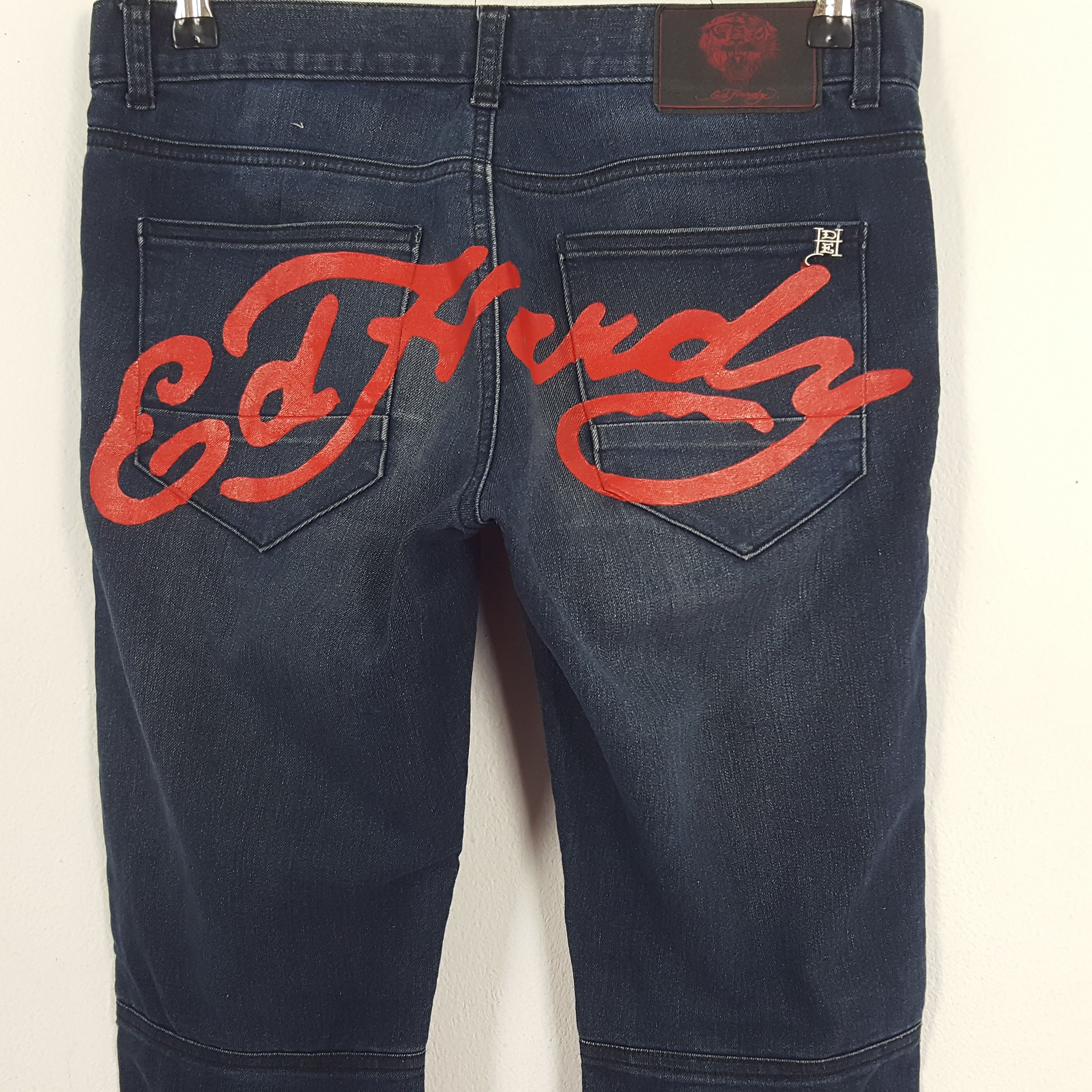 Ed Hardy × Vintage Vintage Ed hardy Custom Art Spell Out Logo Denim Jeans Size US 30 / EU 46 - 2 Thumbnail