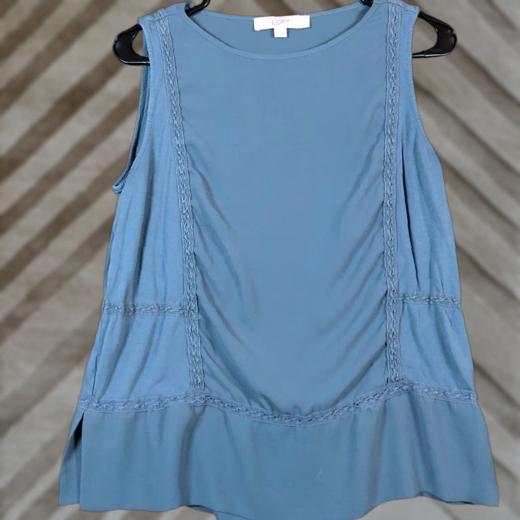 Loft LOFT Womens Blouse Tank Sleeveless Lightweight Blue Gray Medium Size M / US 6-8 / IT 42-44 - 1 Thumbnail