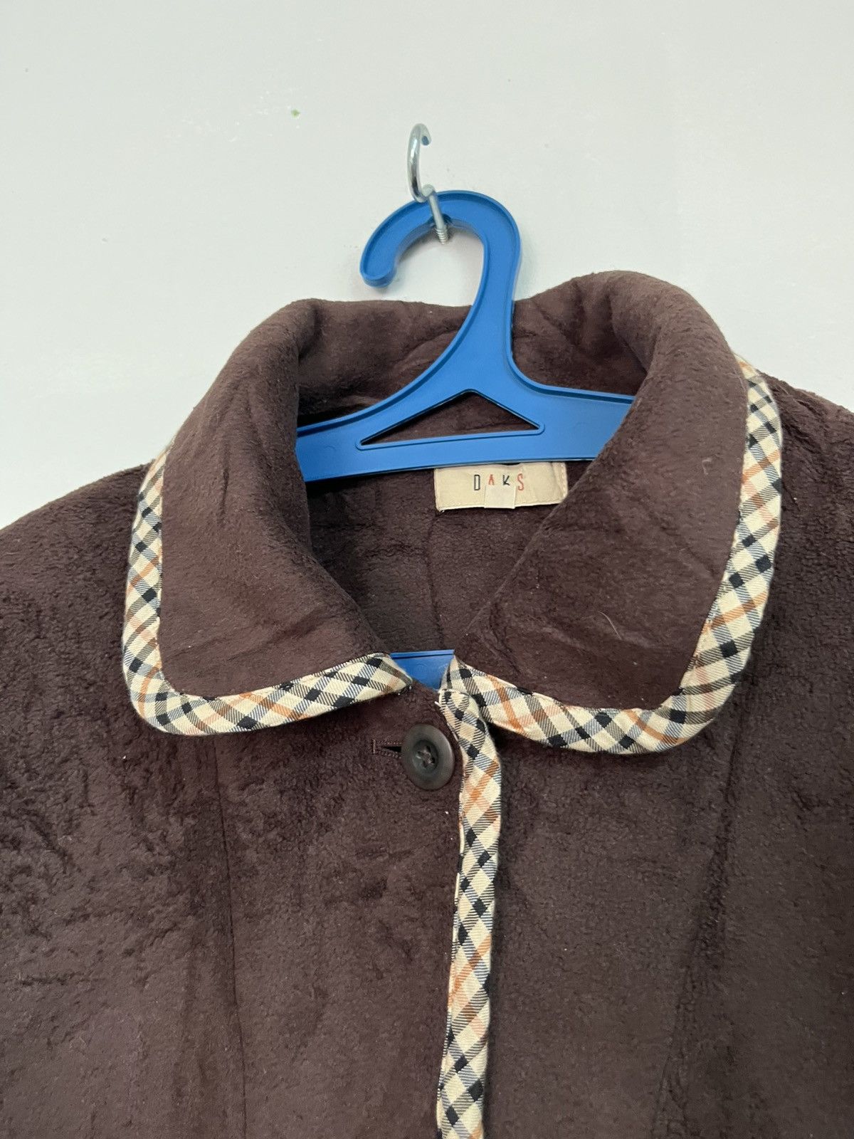 DAKS 💥Vintage 90s DAKS LONDON Monogram Brown Velvet Jackets Size L / US 10 / IT 46 - 5 Thumbnail