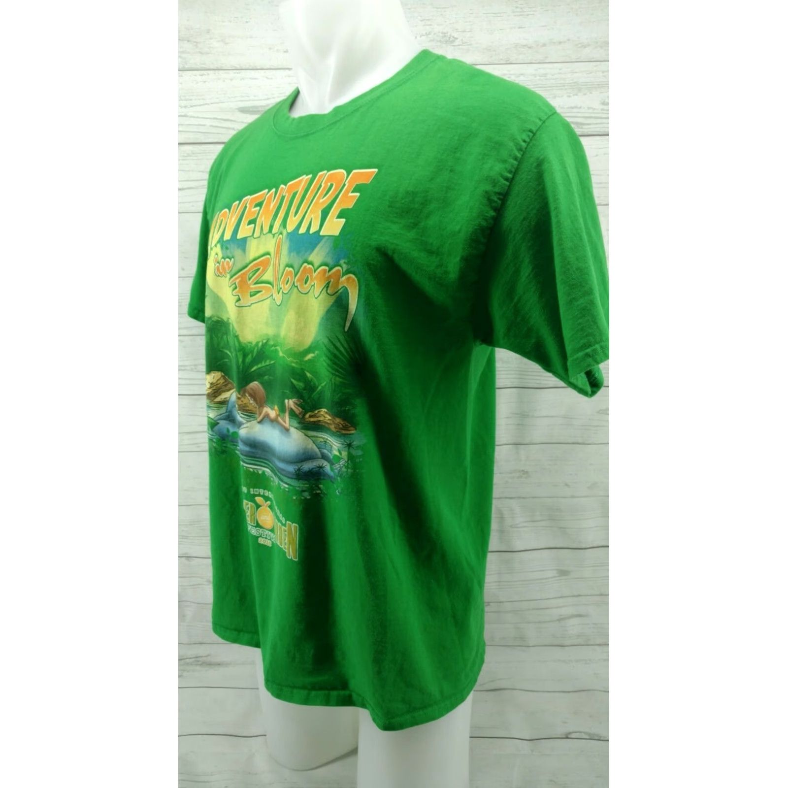 Hanes Disney Epcot Flower Garden Festival 2016 Shirt Adventure In Bloom Size Large Hanes Men T-Shirt Green Festival 2016 Mens Large Adventur In Bloom Size US L / EU 52-54 / 3 - 3 Thumbnail