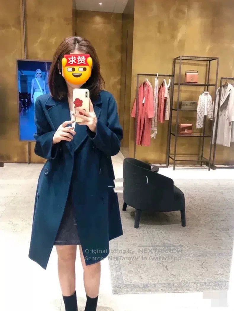 Max Mara Max Mara Navy Blue Sheep Wool Coat Size 4XL / US 24-26 - 6 Thumbnail