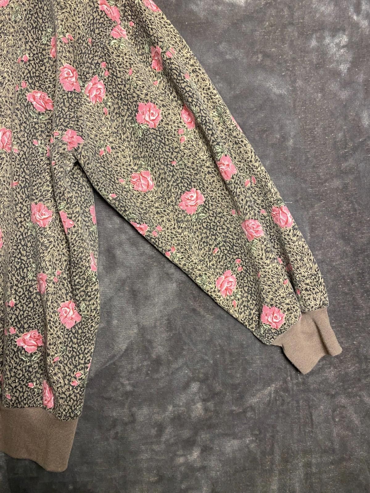 Haband 80s Haband For Her Collared Floral Brown SweatShirt Sz. L B6 Size L / US 10 / IT 46 - 8 Thumbnail
