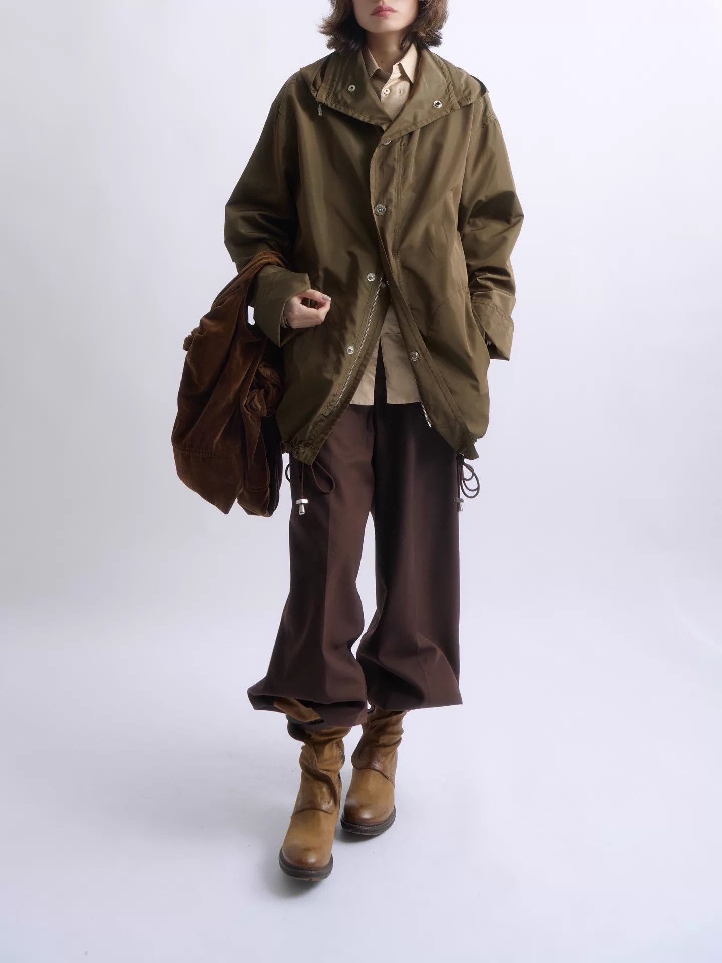 Comme des Garcons COMME des GARÇONS Brown Velvet Cloud Bag Size ONE SIZE - 5 Thumbnail