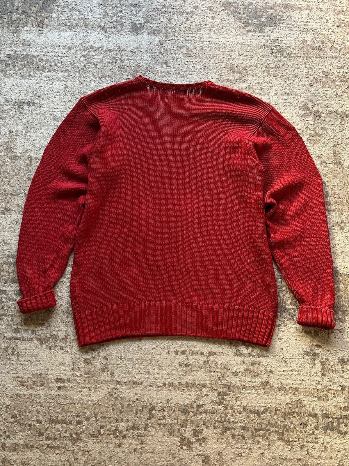 Polo Ralph Lauren OG Polo Ralph Lauren Vintage Blank Red Sweater Vintage 90s Size US XL / EU 56 / 4 - 7 Thumbnail