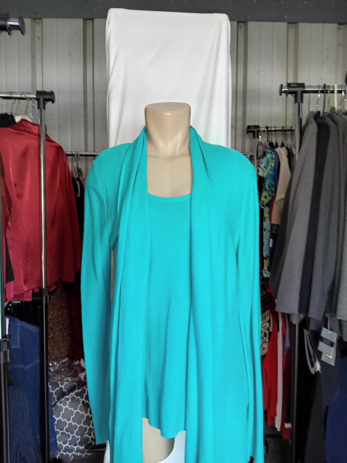 Jones New York Jones New York Women's Turquoise Cardigan blouse two piece Size M / US 6-8 / IT 42-44 - 1 Thumbnail
