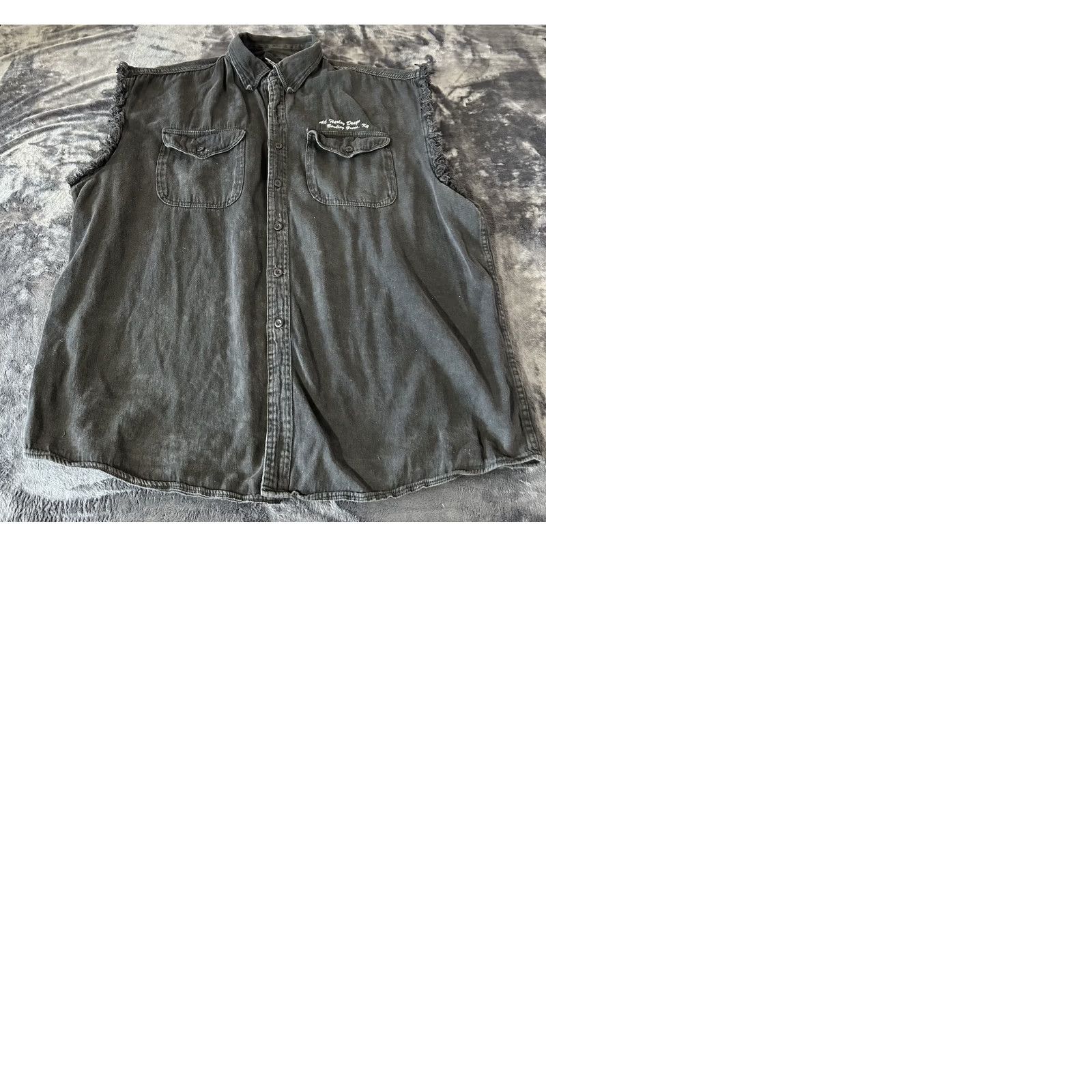 Harley Davidson VINTAGE Harley Davidson Unik Denim Button Up Vest Men 3XL Black Bowling Green Kentucky Size US XXL / EU 58 / 5 - 12 Thumbnail