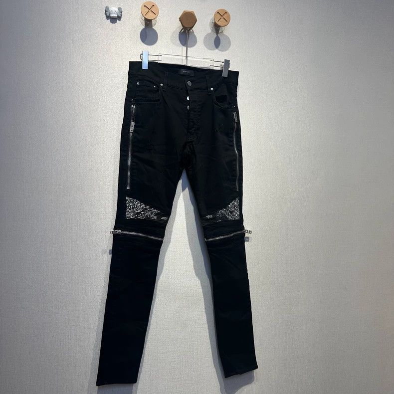Amiri Amiri black camo flower patch mx2 zipper jeans Size US 32 / EU 48 - 1 Thumbnail