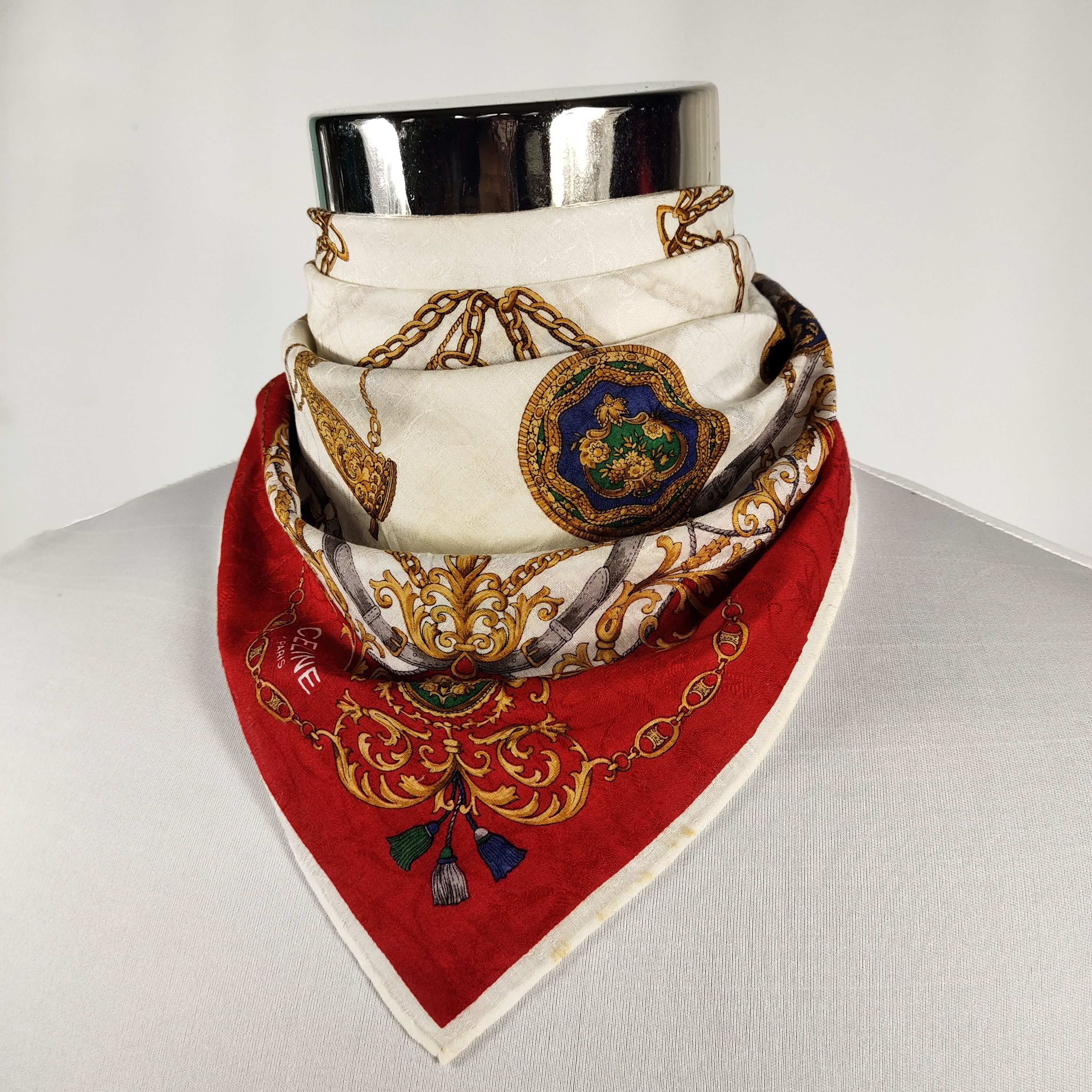 Celine × Vintage Celine Handkerchief / Neckerchief / Bandana FZ570 Size ONE SIZE - 1 Thumbnail