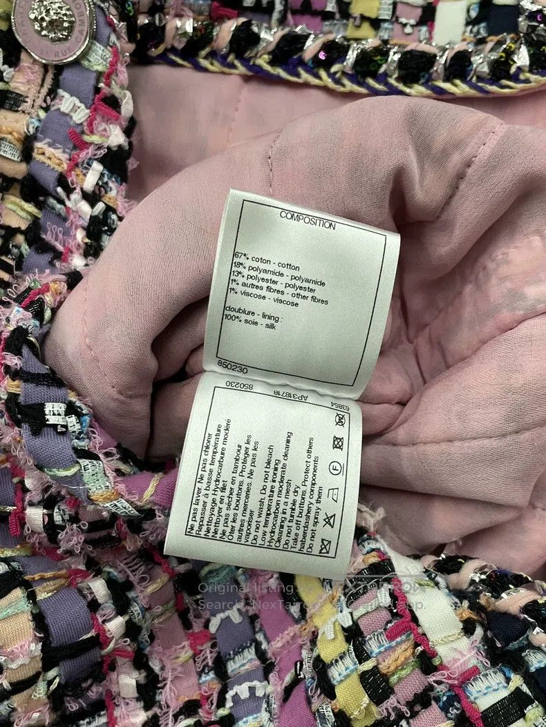 Chanel Chanel Pink-purple woven tweed coat Size XS / US 0-2 / IT 36-38 - 6 Thumbnail