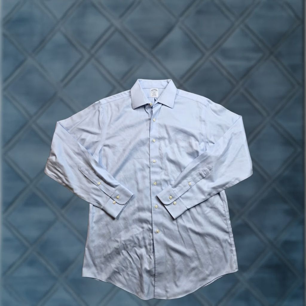 Brooks Brothers Brooks Brothers Regent Dress Shirt 15.5-4/5 Mens Blue Button Up Long Sleeve - Cotton, Non-Iron, Regular Fit, Classic, Casual, Business Size 42R - 1 Thumbnail