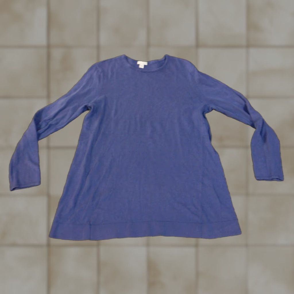 J. Jill J. Jill Sweater Small Blue Womens Pullover Crew Neck Cable-Knit Cotton Viscose Raglan Sleeve Long Sleeve Size S / US 4 / IT 40 - 1 Thumbnail