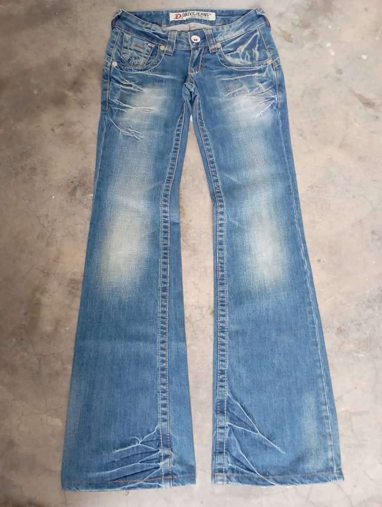 Flare Jeans Stone Wash Drive Jeans Bootcut Low Rise Jeans