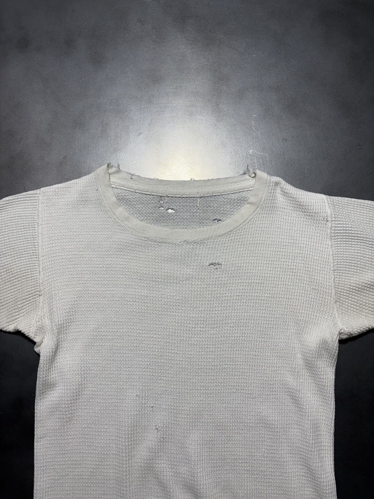 Vintage Thrashed Vintage Thermal T-Shirt Waffle Blank White Distress Size US S / EU 44-46 / 1 - 4 Thumbnail