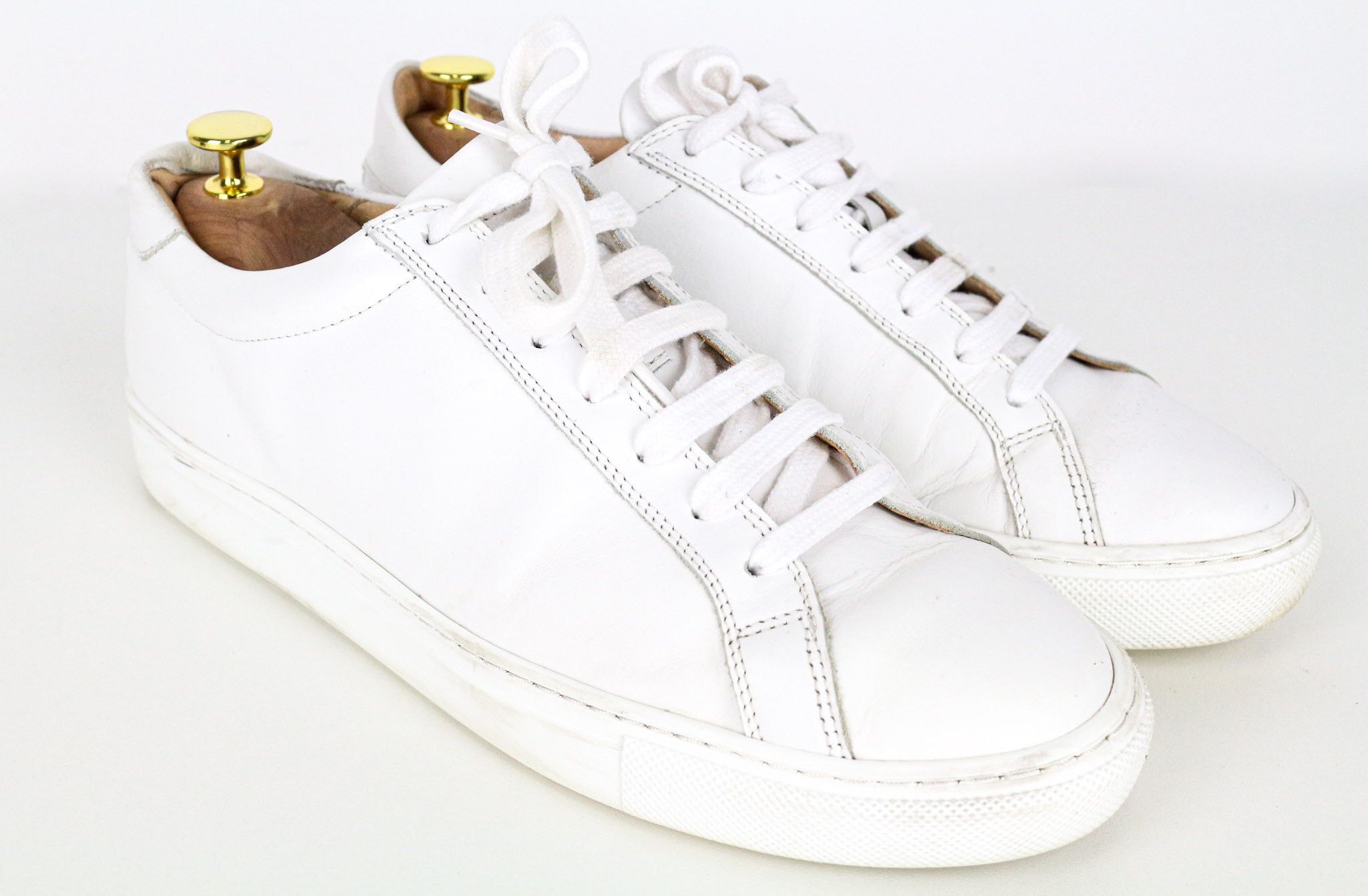 Suitsupply Eu42 White Genuine Leather Low-Top Leisure 72908 Shoes, Men's