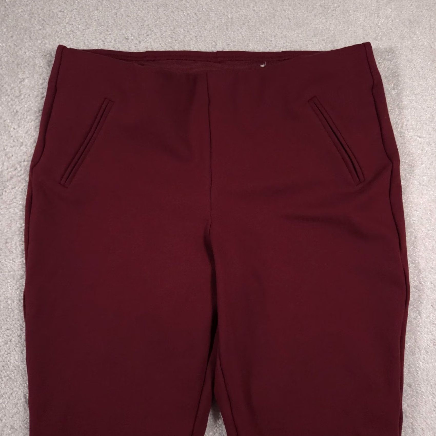 Vintage Chico's Pants Women's 12 Red Stretch Pull On Ankle Career Cropped Office Pants Size 34" / US 12 / IT 48 - 3 Thumbnail
