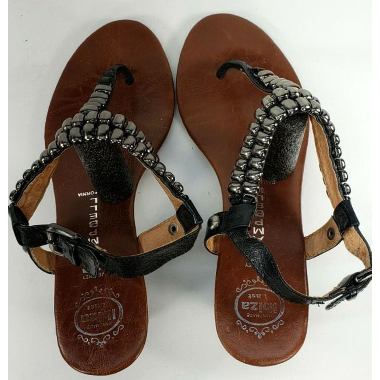 Jeffrey Campbell JEFFREY CAMPBELL Ibiza Last T Strap Sandals Black Leather Studs Wedge Size 8.5M Womens Size US 9 / IT 39 - 5 Thumbnail
