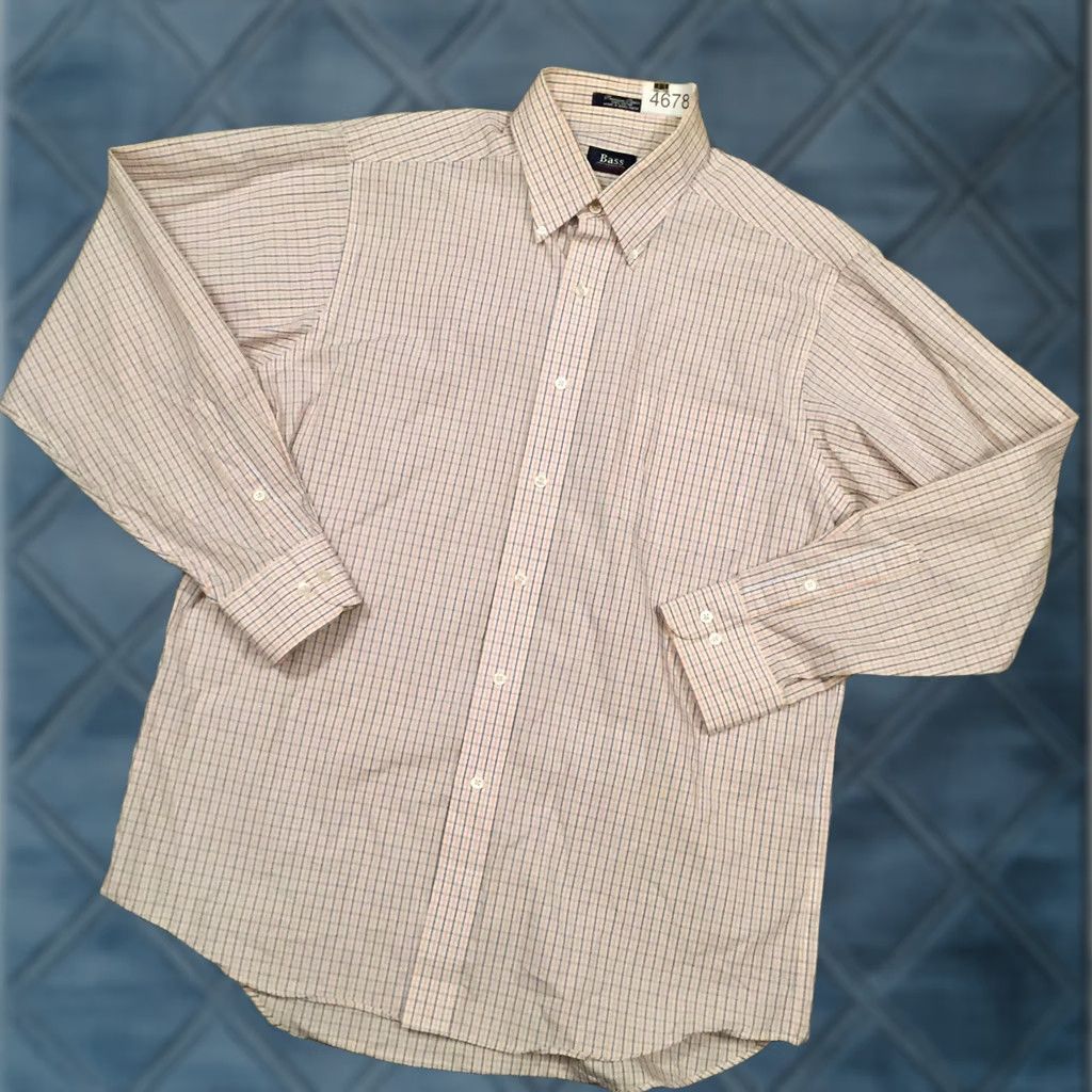 Vintage GH Bass Shirt Mens Large Orange Blue Plaid Long Sleeve Button Up - Size US L / EU 52-54 / 3 - 1 Thumbnail
