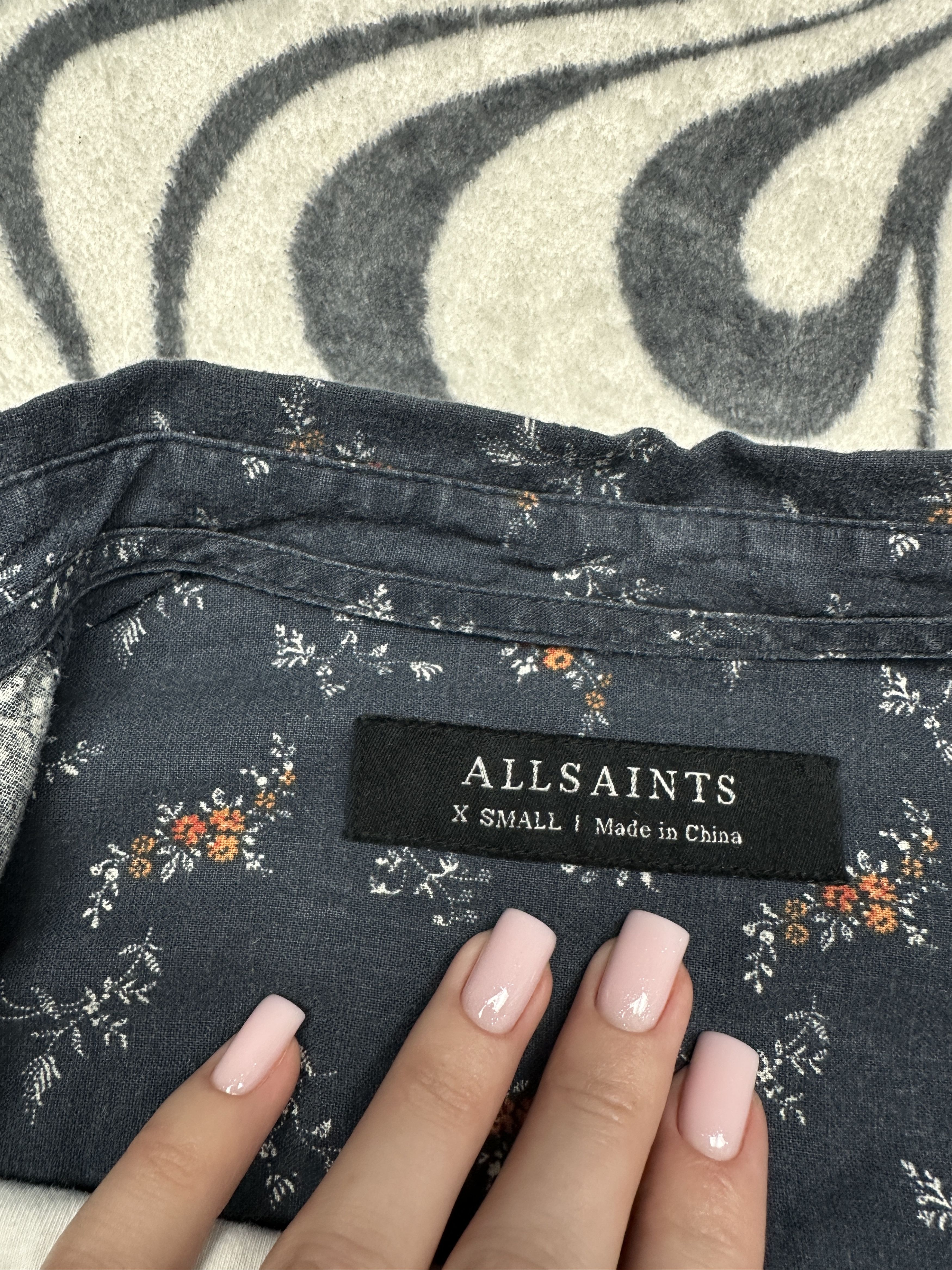 Allsaints Allsaints Mens Chesaw Floral Print Linen Long Sleeve Shirt Size US XS / EU 42 / 0 - 3 Thumbnail