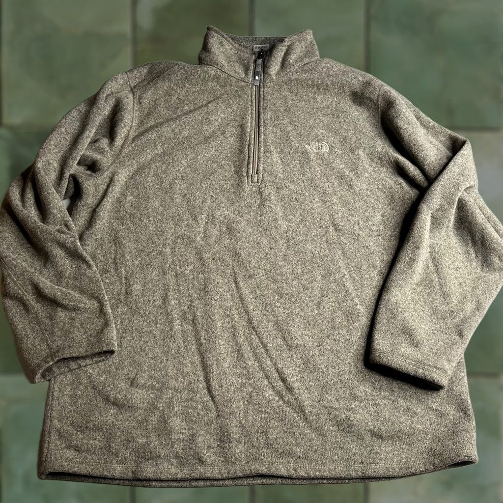 The North Face The North Face Mens Gordon Lyons Quarter Zip Fleece Pullover Oatmeal XL Size US XL / EU 56 / 4 - 1 Thumbnail
