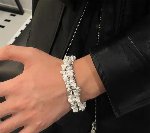 Jewelry White Stone Double Layer Bracelet Size ONE SIZE - 7 Thumbnail