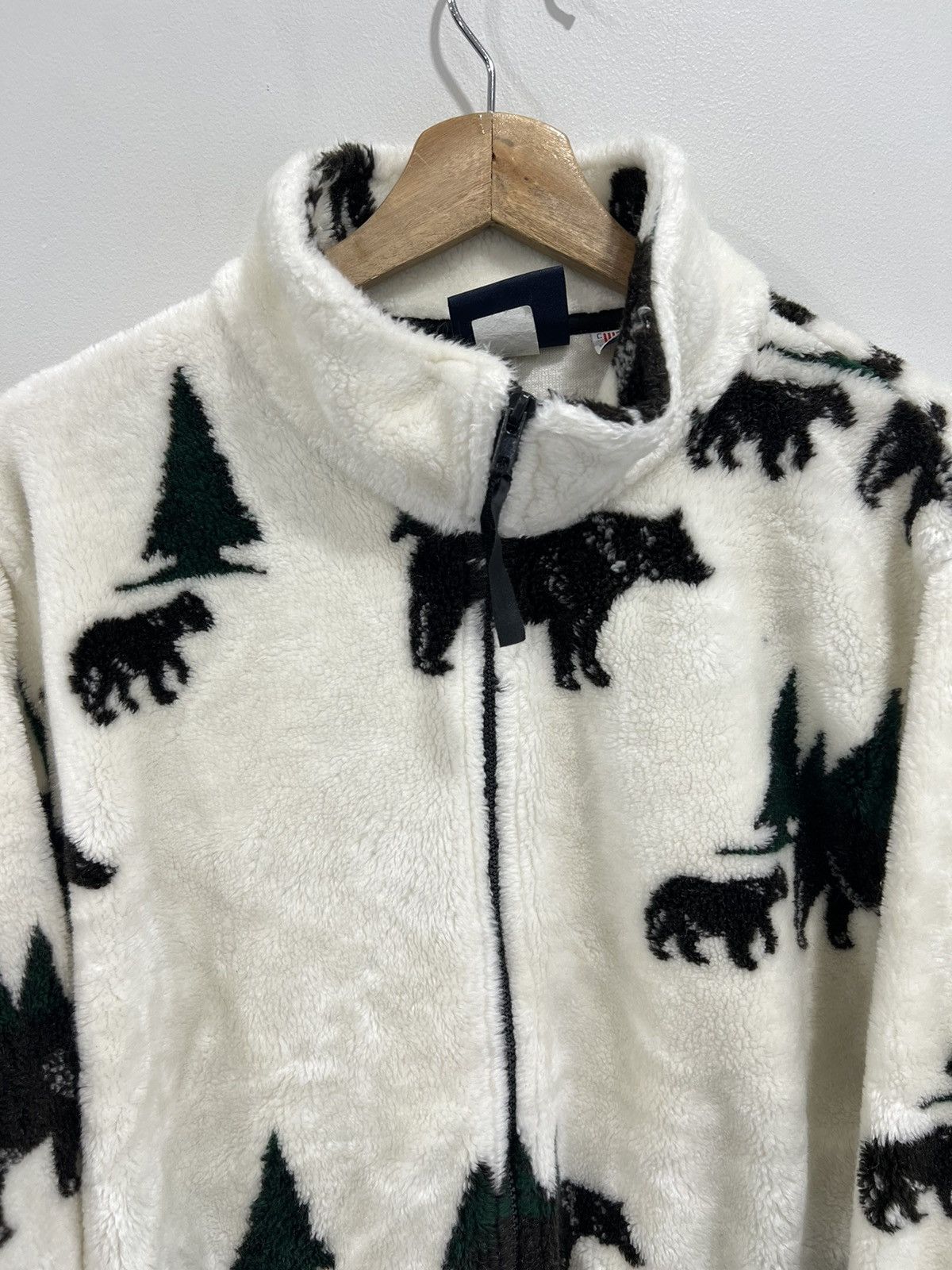 Vintage Vintage Green Fleece Animal Sweater zip up bear trees sherpa Size US XS / EU 42 / 0 - 4 Thumbnail
