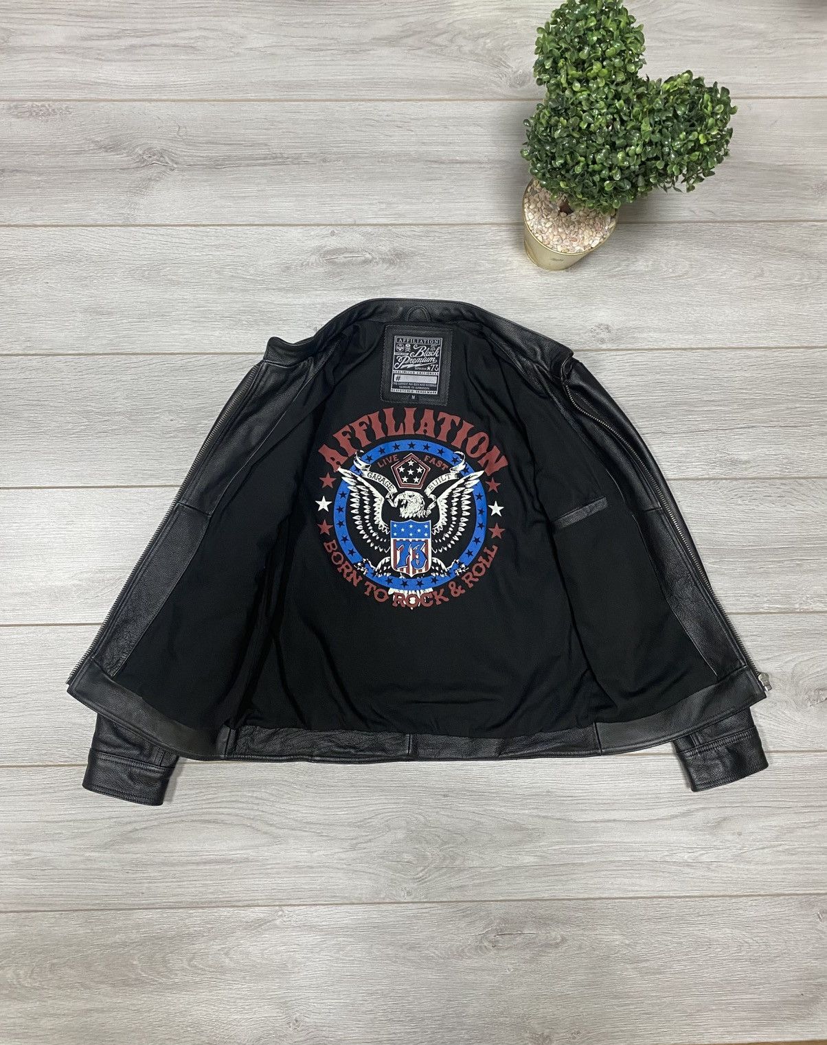Affliction Affliction style big 3d cross Affiliation leather jacket Size US M / EU 48-50 / 2 - 11 Thumbnail