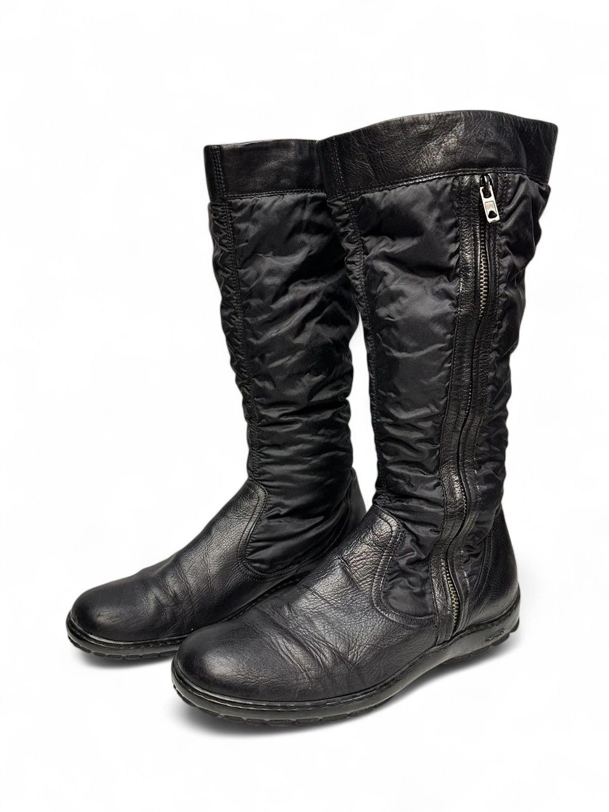 14th Addiction A.S. 98 Black Leather Vintage Boots Avantgarde Street Style Size US 10 / IT 40 - 2 Thumbnail
