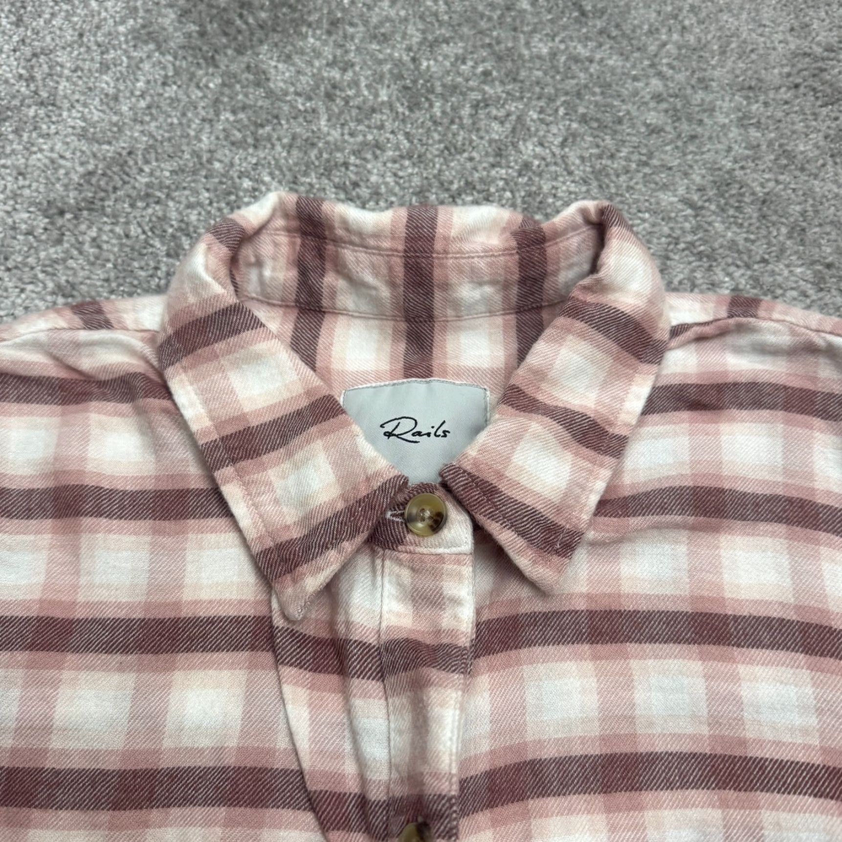 Rails Rails Pink Plaid Button-Up Shirt Womens Medium Flannel Puff Sleeve Classic Size M / US 6-8 / IT 42-44 - 3 Thumbnail