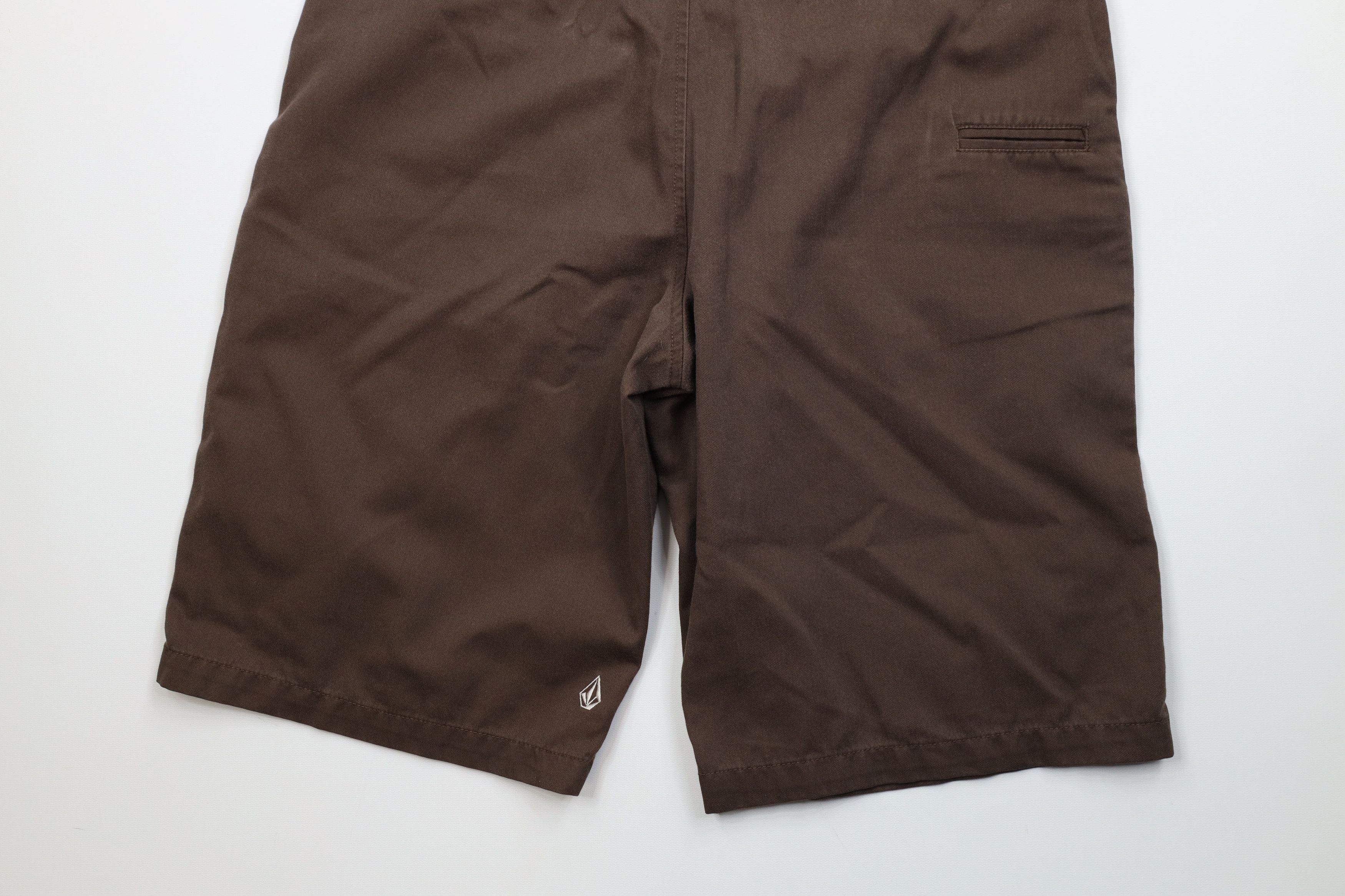 Volcom Vintage 90s Y2K Volcom Stone Skateboard Shorts Brown Cotton Size US 31 - 12 Thumbnail